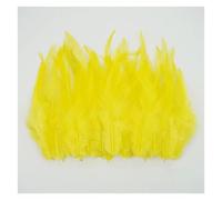 SHENJMAI Artigianato Piume 50Pcs/Set 10-15cm Colored Feathers for Crafts Dream Catcher Plumes Holiday Decoration Wedding Party Accessories(Yellow)