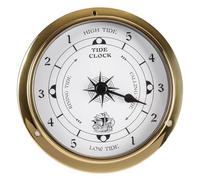 SHENJMAI Barometro a quadrante Termometro barometro igrometro da Parete 115 mm Orologio Maree Stazione meteorologica in Rame for Interni ed Esterni(Tidal Clock)