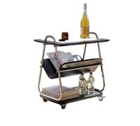 SHENJMAI Carrello da servizio Un carrello multiuso con ruote decorative in ottone, un mobile bar e una libreria minimalista for l'isola della cucina(Style-1)
