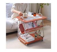 SHENJMAI Carrello da servizio Un carrello multiuso con ruote decorative in ottone, un mobile bar e una libreria minimalista for l'isola della cucina(Style-2)