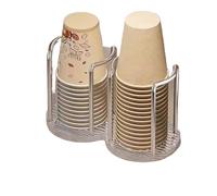 SHENJMAI Distributore Bicchieri Cup Storage Holder Water Tea Cups Dispenser Rack Shelf with Longer Stick Mug Display Stand Home Organize(Gold-Double Cup)