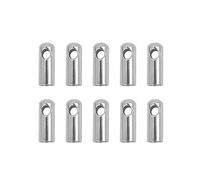 SHENJMAI Fermacorda 10/100 Pezzi Ganci Fermagli in Acciaio Inossidabile Argento cordini terminali Cordino Fai da Te Gioielli creazione Accessori 1 mm-4,5 mm(Silver 2.4mm,30pcs)