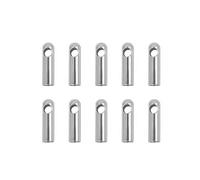 SHENJMAI Fermacorda 10/100 Pezzi Ganci Fermagli in Acciaio Inossidabile Argento cordini terminali Cordino Fai da Te Gioielli creazione Accessori 1 mm-4,5 mm(Silver 1.5mm,20pcs)