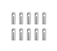SHENJMAI Fermacorda 10/100 Pezzi Ganci Fermagli in Acciaio Inossidabile Argento cordini terminali Cordino Fai da Te Gioielli creazione Accessori 1 mm-4,5 mm(Silver 2.0mm,30pcs)