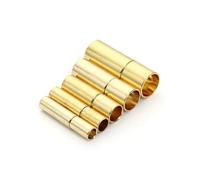 SHENJMAI Fermacorda 5 Set da 1, 2, 3 4 6 mm, robusti Tappi terminali in Pelle for cordini, Chiusure for la creazione(5Set Gold Clasps,5Set Inner Dia 2.5mm)