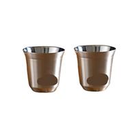 SHENJMAI Tazza da Campeggio Tazze da caffè Espresso in Acciaio Inossidabile 304, Tazze Portatili for Bevande di Piccola capacità, a Doppia Parete isolata(Two Sliver)