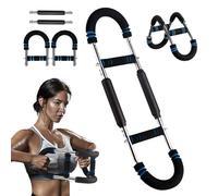 Shenkon Tech Twister Armtrainer,Armtrainer für Zuhause，40-200 Lb Verstellbares BrusttrainingsgeräT, Armtrainer, Twister-Armtrainer, Tragbare Power-Twister-Stange,Fitness üBe (Blau, Doppelfedern)
