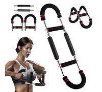 Shenkon Tech Twister Armtrainer,Armtrainer für Zuhause，40-200 Lb Verstellbares BrusttrainingsgeräT, Armtrainer, Twister-Armtrainer, Tragbare Power-Twister-Stange,Fitness üBe (Rot, Doppelfedern)