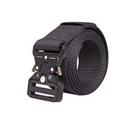 Shenky - Cintura tattica militare con fibbia in metallo - larga 4 cm - da 140 a 180 cm - Nero - 170 cm
