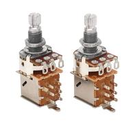 Shenprymic 2 pezzi di potenziometri per chitarra A1M B1M combinati, con albero zigrinato da 18 mm, potenziometri per basso elettrico per il controllo del volume e del tono, con custodia in