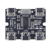 Shenprymic USB 2.0 Hub Expansion Module 5V 1 in 3 Out Type - C Interface, Compact USB Hub for Laptop Desktop PC, Plug and Play with GL850G Chip, Ideal for Students Engineers Technicians