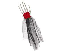 Shenrongtong Fascia per capelli con rosa in osso a mano, fascia per mano con scheletro - Copricapo punk con artiglio a mano scheletro | Forcine per copricapo con teschio di Halloween, copricapo con
