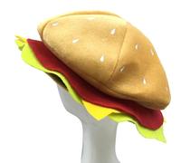 shenruifa Cappello per Halloween a forma di hamburger, copricapo per costume da cheeseburger con morbido velluto, per feste di Natale, parade, fotografia (come mostrato)