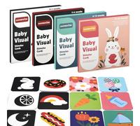 SHENSAIGO Biglietti a contrasto per bambini da 0 a 36 mesi, 64 pezzi di carte Sensory Toys colorate in bianco e nero, giocattolo neonato, carte educative per la stimolazione visiva e lo sviluppo del