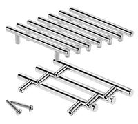 SHENTIAN 10 pezzi da 96 mm in acciaio INOX T bar maniglia cucina tazza armadio porta manopole, nichel spazzolato in acciaio INOX armadio da cucina nuovo (96 x 150 MM)
