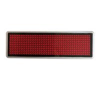 LED NAME SI RT - Etichetta nome LED, 11x44 pixel, USB, cornice argentata, LED ros