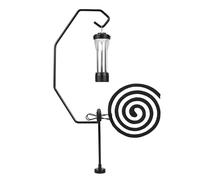 Shepherds Hook, Bird Feeder Stand,13.58x4.72in Magnetic Fly Coil Holder, Steel Construction, Rust Resistant Finish, Black, Patio, Pergola, Balcony, Porch, Outdoor Garden,