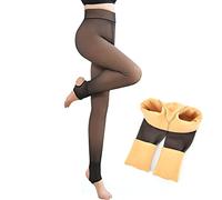 SHEPIN Collant Foderati in Pile, Fleece Translucent Tights Calze Felpate da Donna, Collant Termiche Donna Semi-Opaco, Collant Invernali Felpati Donna Foderata Collant Termici Donna Traslucido 300G