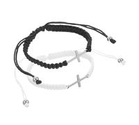 SHERCHPRY 1 Paio Bracciale Intrecciato Braccialetto argento attraverso braccialetti personalizzati friendship bracelet couples bracelets Bracciale di amicizia Bomboniere Corda intrecciata