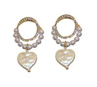 SHERCHPRY 1 Paio orecchini perno cuore garbo grazia strenna earrings for women femminucce hoop earrings ringlith woman spalliera Amanti present femi silver aspetta strenne femal strass Golden