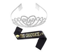 SHERCHPRY 1 Set diadema della ragazza di laurea cintura galateo di laurea cintura di galateo forniture di laurea costume per la festa di laurea Fascia: lega