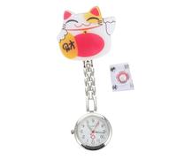 SHERCHPRY 1 Set Orologio Da Tasca Orologi Per Gli Infermieri Orologio Infermieristico Orologio Da Taschino Gatto Della Fortuna Orologio Da Taschino Da Infermiera Quarzo Bicchiere Bianca