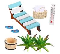 SHERCHPRY 1 Set Set Di Accessori Sauna Accessori Da Spiaggia Mini Decorazione Da Spiaggia Roba in Miniatura Mini Reclinabile Accessori Per Micro Paesaggi Di Sedia Mini Casa Di Legno