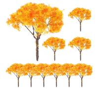 SHERCHPRY 10 Pezzi Albero di Acero Artificiale in Miniatura Arancione | ABS e Spugna, Effetto Realistico Fatto a Mano, senza Sole Né Concime, per Scenari Didattici e Giocattolo
