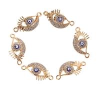 SHERCHPRY 10 Pezzi Bracciale Occhio Del Diavolo Massa Del Malocchio Arredamento Del Malocchio Cambino Male Fascino Degli Occhi Diabolici Piccoli Fasi Del Malocchio Lega Golden