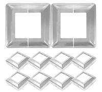 SHERCHPRY 10 Pezzi Coperture per Paletti Recinzione in Ferro Argento Quadrate, Resistenza All'usura, Prolunga la Vita dei Paletti, Adatte per Portico e Esterno Casa