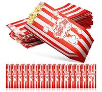 SHERCHPRY 100pezzi Sacchetti Popcorn Con Design Strisce e Lettere Per Feste Cinema e Eventi Contenitori Pratici Per Snack e Caramelle