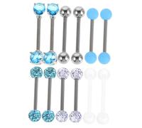 SHERCHPRY 12 pezzi Piercing per Lingua Acciaio Inossidabile con Gioielli per Versatili Accessorio Adatto per Eventi e Sposi Comfort e Design