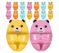 SHERCHPRY 16 Pezzi Gancio Porta Spina senza Fori in Plastica a Forma di Orso per Gestione Cavi Facile e Organizzazione Pulita, per Parete e Comodino Colore Casuale