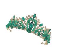SHERCHPRY 1pezzi Corona di Cristallo per Sposa Elegante Tiara Nuziale Decorazioni di Cristalli Adatta Donne e Ragazze per Matrimonio e Cerimonie Diamante Verde