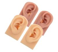 SHERCHPRY 2 Paia Orecchio in Silicone Morbido Realistico per Pratica Piercing Flessibile Orecchio Sinistro e per Addestramento Anatomia Umana e Display Gioielli