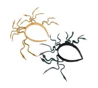 SHERCHPRY 2 Pezzi Cerchietto Medusa Serpente Flessibile in Plastica e Vinile Accessorio Costume Donna per Feste Tema e Halloween Fascia Scuro e Oro Copricapo Egiziano Pharaoh