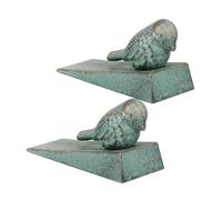 SHERCHPRY 2 Pezzi Fermaporta in Ghisa Cuneo Decorativo AntiGraffio Soggetto Naturale Verde Chiaro per Casa Soggiorno e Camera da Letto Protezione Pareti e Apertura Porta Affidabile