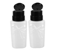 SHERCHPRY 2 Pezzi Imbottigliato bottiglia di pompaggio delle unghie distributore di bottiglie contenitore del liquido detergente dosatore per liquidi plastica bianca