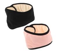 SHERCHPRY 2 Pezzi Maschera per Dormire Copri Orecchie Caldi Regolabili in Pile, Paraorecchie Super Morbidi Antirumore per Sonno Laterale, Set 2 Pezzi Nero e Rosa per Viaggi e Riposo Notturno