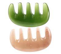 SHERCHPRY 2 Pezzi MASSAGE RACKING COMB pettine a denti larghi pennello del cuoio capelluto Largo pettine massaggiatore per cuoio capelluto Cuor capelluto di massaggiatore resina cera d'api