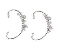 SHERCHPRY 2 Pezzi Orecchini con polsino per l'orecchio polsino dell'orecchio delle ragazze orecchini a gancio per l'orecchio mujer lady-era pendente dell'orecchio clip dell'orecchino Silver