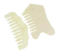 SHERCHPRY 2 Pezzi Pettine Massaggio Naturale Gua Sha Scraper per Stimolatore Capelluto e Massaggio Strumento Resistente e Multifunzionale per Circolazione Sanguigna