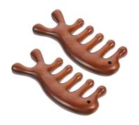 SHERCHPRY 2 Pezzi Pettine per Capelluto in Legno di Sandalo Denti Larghi Antisfilacciamento per Terapia Portatile e Stimolazione Capelli Uomo e Donna