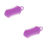 SHERCHPRY 2 Pezzi Pettine Per Shampoo in Silicone Massaggio Macchia Setola Scrubber Per Il Cuoio Capelluto Spazzola Per Pennello Da Bagno Viola,porpora Gel Di Silice