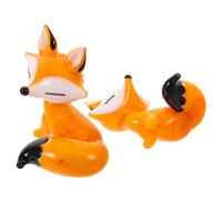 SHERCHPRY 2 Pezzi Piccola Statuetta di Animale in Vetro Arancione Creativa e Cartoon, Decorazione Resistente e Facile da Mantenere per Giardini Fatati e Arredamento da Tavolo