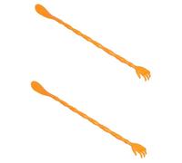 SHERCHPRY 2 Pezzi Prurito corno per scarpe maniglia stivali conveniente dita attrezzo mano che gratta la schiena strumenti per grattare novità grattaschiena scratcher graffianti pp Arancia