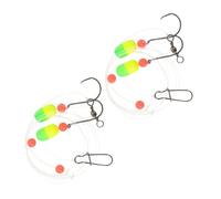 SHERCHPRY 2 Pezzi Set 2 Pezzi Montature da Pesca in Mare Pre-Assemblate Galleggiante Giallo-Verde 100Cm in Acciaio Inox 13,6kg Girelle Duo Lock per Pesca Surf