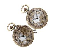SHERCHPRY 2 pz orologio da tasca collana catena orologi antichi orologio digitale girocollo collana orologi vintage orologio costume collana accessori meccanici quadrante in lega Roma, Come mostrato,