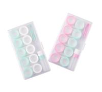 SHERCHPRY 2 Set Custodia Di Contatto Portatile Caso Di Contatto Di Viaggio Portacasse Kit Portacontatti Caso Oculare Contenitore Astuccio Caso Di Viaggio Cassa Colorata Verde Chiaro Pp