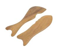 SHERCHPRY 2pezzi Massaggio Tavole in Legno Forma Pesce Strumenti Gua Sha Per Casa Per Alleviare Tensione Viso e Prendersi